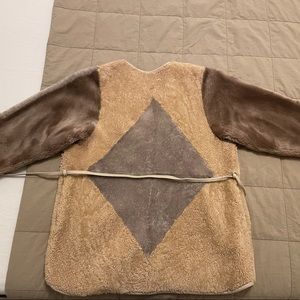 Milena Silvano sheepskin and leather handmade jacket - Petite
